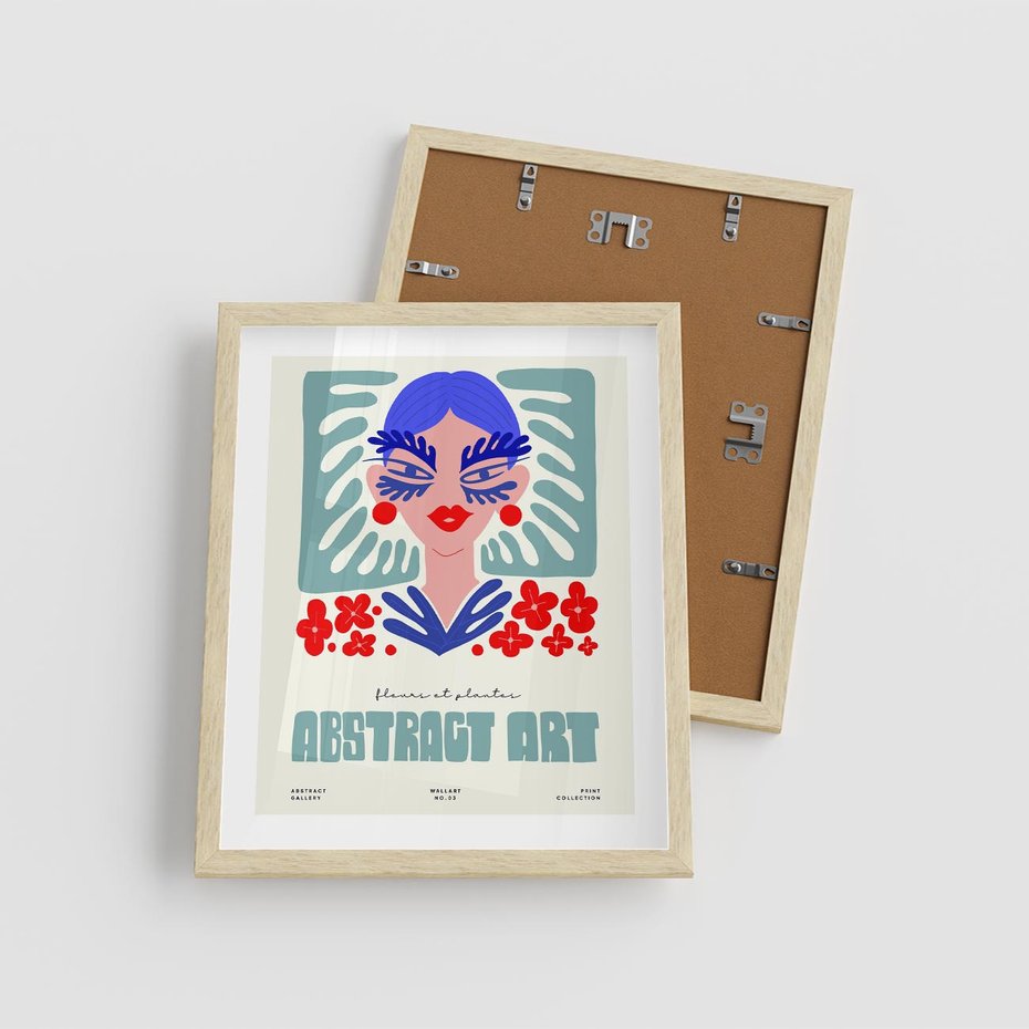 Plakat w ramie 40x50 - Podróżne Impulsy - abstrakcja, kobieta - rama drewno