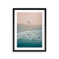 Plakat w ramie 30x40 - Turkusowe Uroki - niebieskie turkusowe morze, plaża - rama czarna