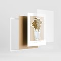 Plakat w ramie 30x40 - Rytmy Nowych Wizji - abstrakcyjne liście, tropikalne w wazonie - rama biała