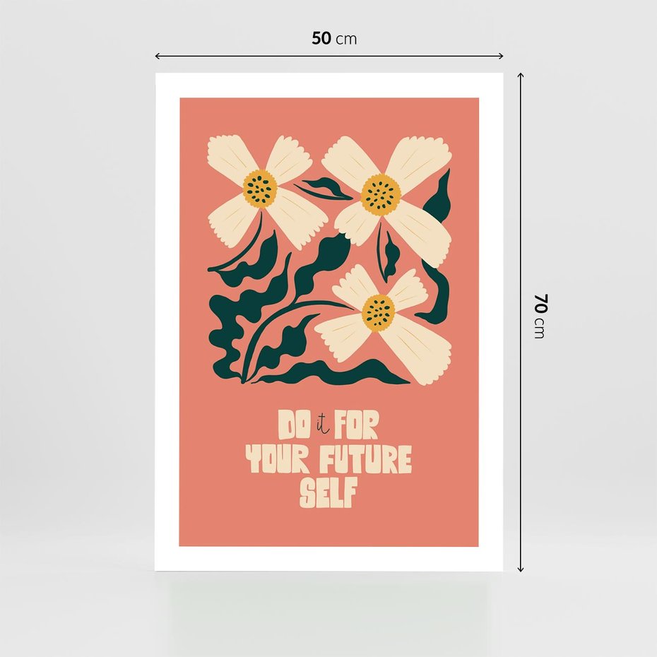 Plakat bez ramy 50x70 - Mgliste Refleksje - nowoczesny plakat, różowe tło