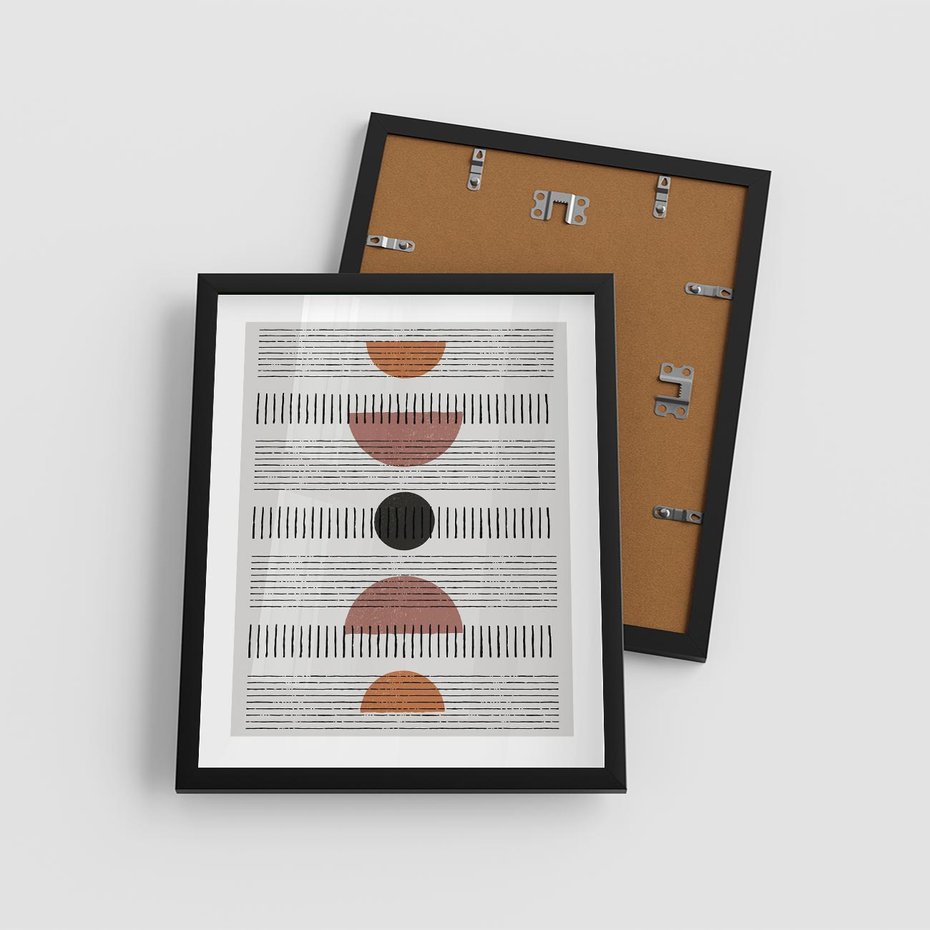 Plakat w ramie 40x50 - Plakat w Stylu Abstrakcji - geometryczna grafika, plakat - rama czarna