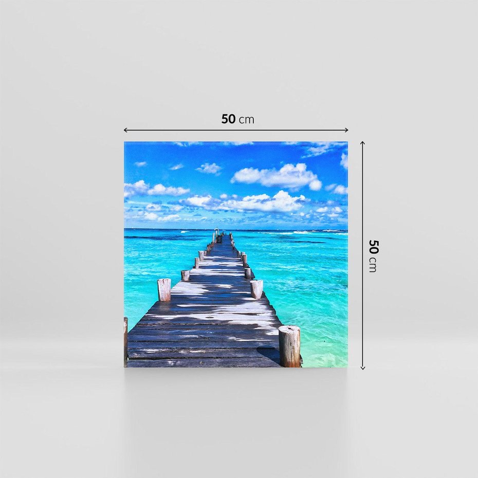 Obraz na płótnie 50x50 - Molo na Plaży Morza - molo, plaża