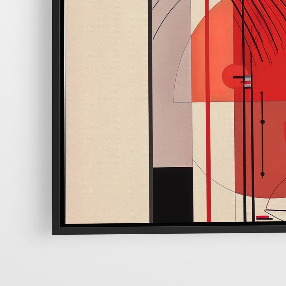 Obraz w ramie 50x50 - Rozbijające Granice Dźwięku - modernistyczny obraz, styl bauhaus - rama czarna