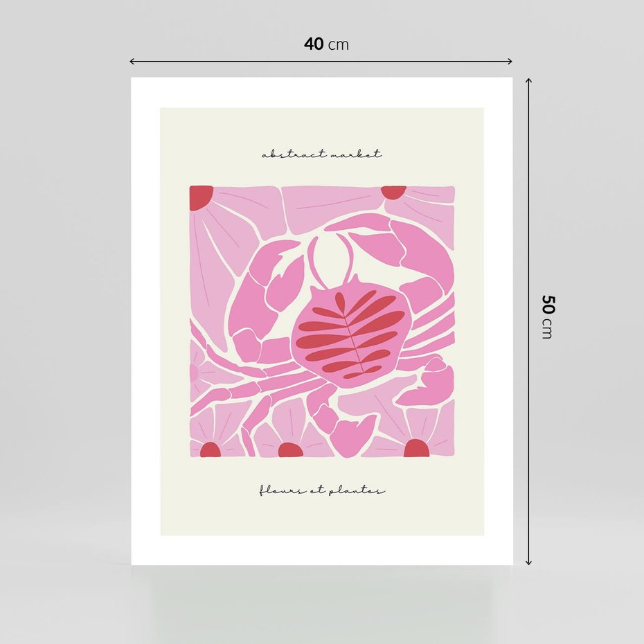 Plakat bez ramy 40x50 - Rozświetlone Impresje - abstrakcyjny plakat, krab