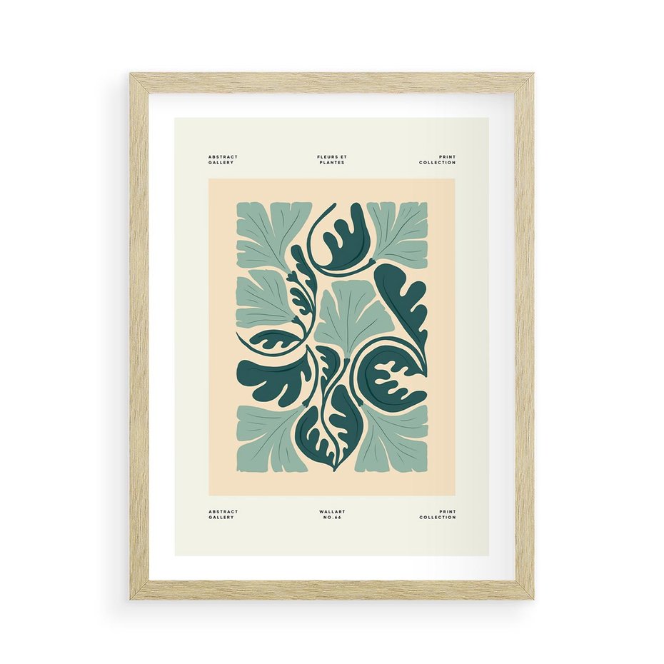 Plakat w ramie 50x70 - Podróżne Impresje - roślinne motywy, ornamenty - rama drewno