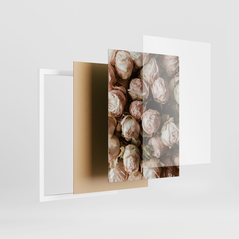 Zestaw obrazy w ramie 50x70 galeria - Kwiaty, wino, pościel, kobiece - rama biała