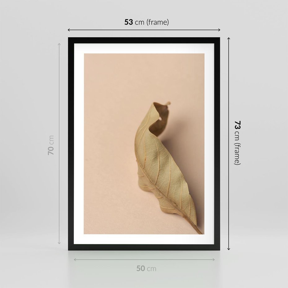 Plakat w ramie 50x70 - Boho suszone liście - suszony, liść - rama czarna