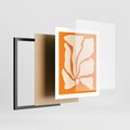Plakat w ramie 40x50 - Wibracje Barw - abstrakcyjny boho plakat, pomarańczowe tło - rama czarna