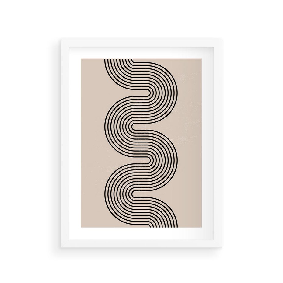 Plakat w ramie 30x40 - Bezgraniczne Odbicia - abstrakcyjne linie, geometria - rama biała