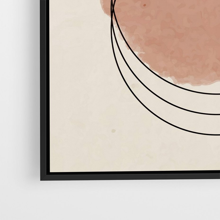 Obraz w ramie 50x70 - Migotliwe Kontury - akwarelowa plama, geometryczne szkicowane kształty - rama czarna