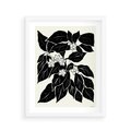 Plakat w ramie 40x50 - Ruchome szkicowe odbicia - czarno biała grafika, roślinność - rama biała