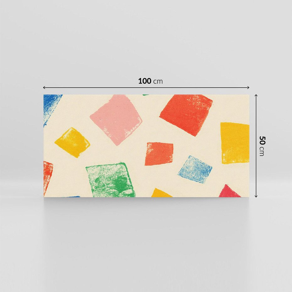 Obraz na płótnie 100x50 - Tęczowe Rytmy - kolorowe tęczowe kwadraty, wesoły kolaż