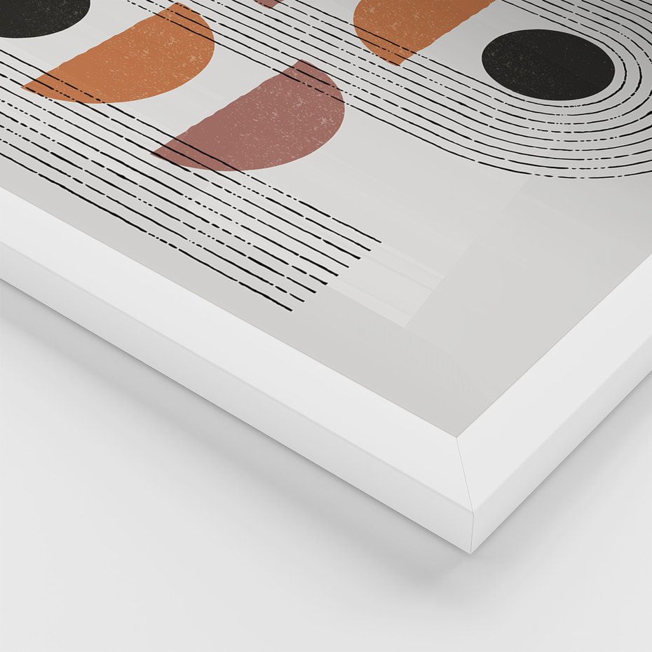 Zestaw obrazy w ramie 30x40 galeria - Geometryczne, scandi, minimalizm - rama biała