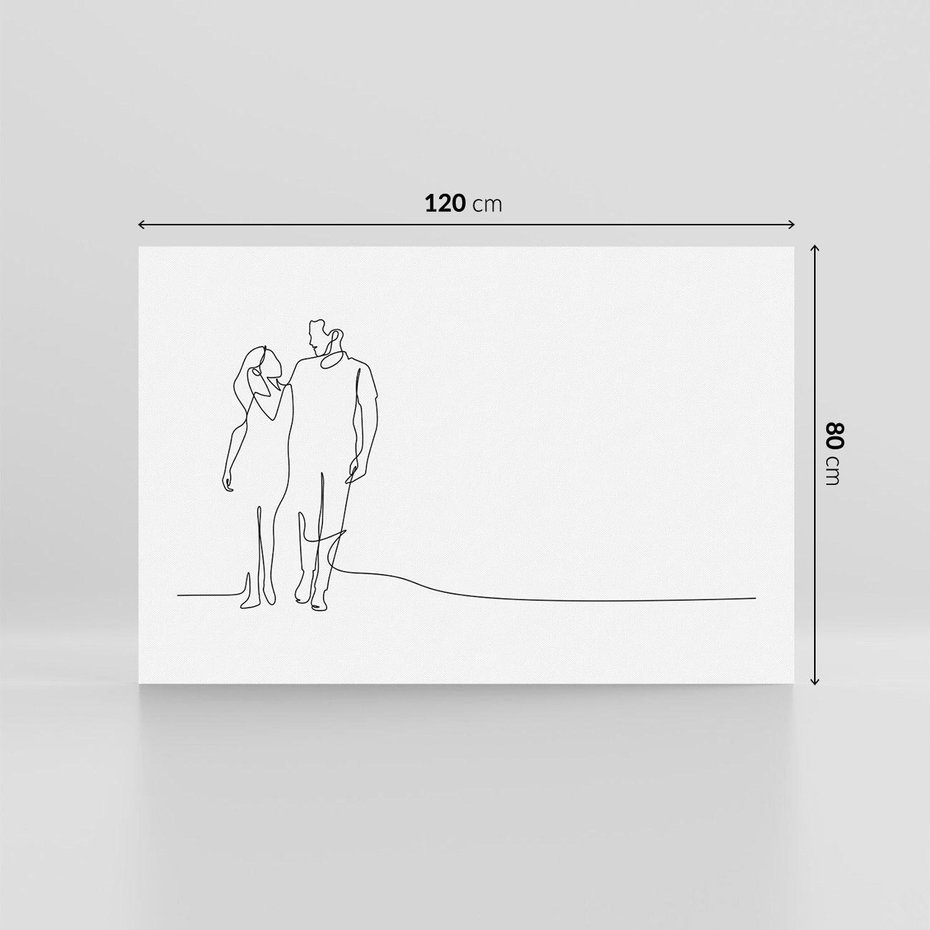 Obraz na płótnie 120x80 - Wspólne Kroki - line art, szkic