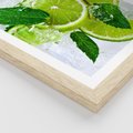 Plakat w ramie 50x70 - Ożywczy duet limonek i cytryn - limonki, cytryny - rama drewno