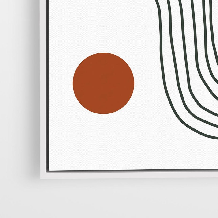 Obraz w ramie 80x80 - Kontury Harmonii - nieregularne linie, koła - rama biała