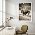 Plakat bez ramy 30x40 - Spotkanie z Żubrem na Leśnej Drodze - żubr, las