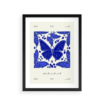 Plakat w ramie 40x50 - Wibracje Wnętrza - nowoczesny plakat, odcienie błękitu - rama czarna