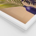Zestaw obrazy w ramie 50x70 galeria - Palmy, paprocie, liście, pastele - rama biała