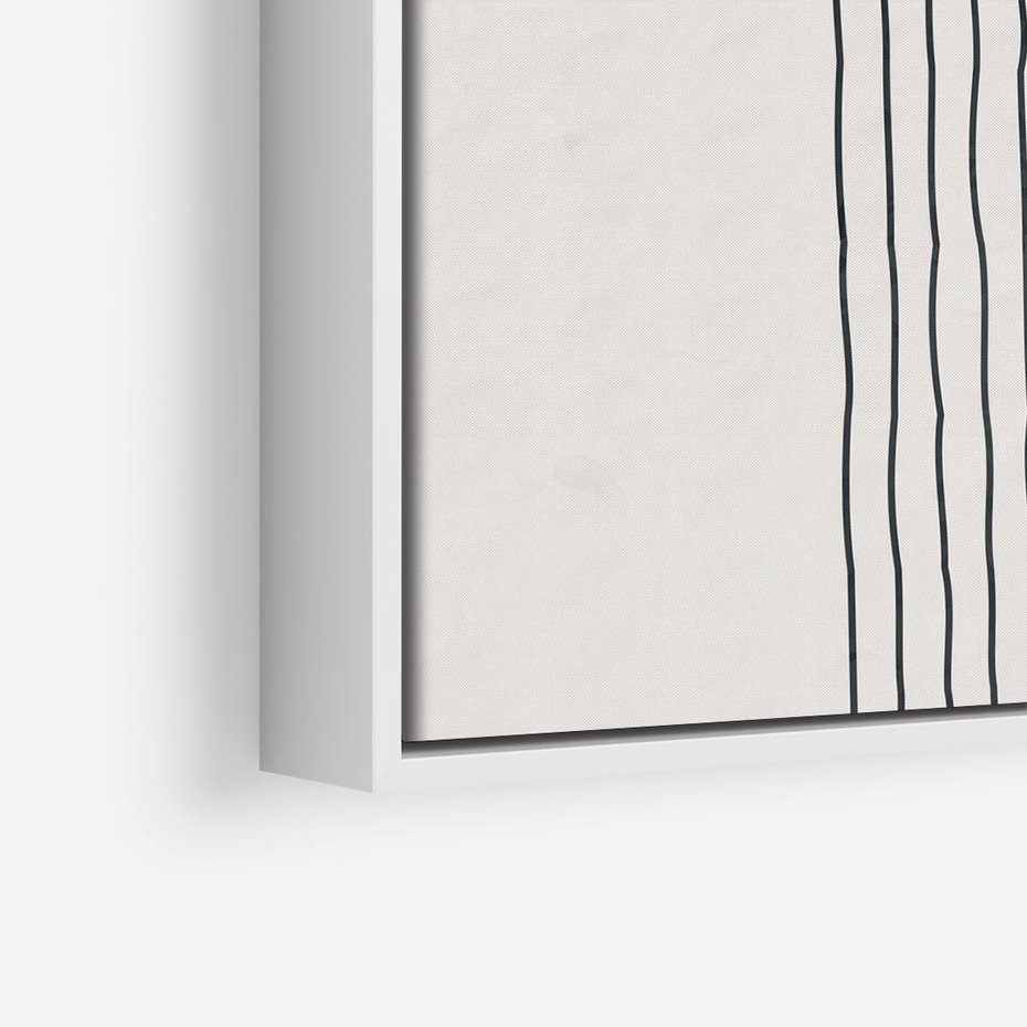 Obraz w ramie 50x50 - Bezczasowe Wspomnienia - abstrakcyjna akwarelowa plama, nieregularne kreski - rama biała