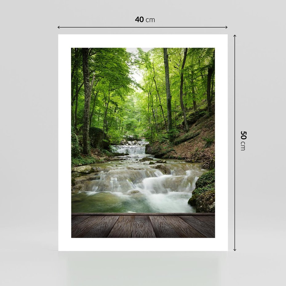 Plakat bez ramy 40x50 - Plączący się strumień - rzeka, strumień