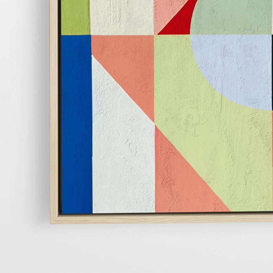 Obraz w ramie 50x50 - Księga Kolorowych Wizji - różne geometryczne formy, koła - rama drewno