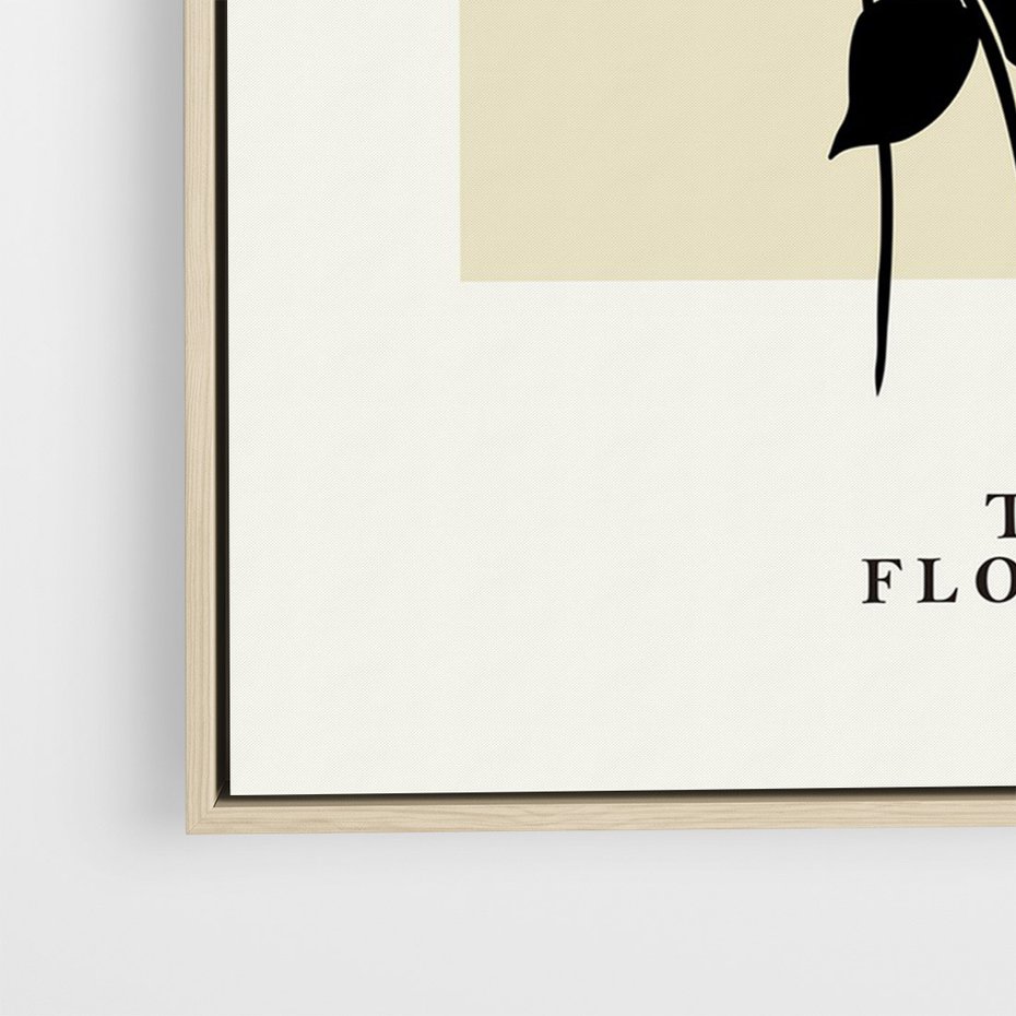 Obraz w ramie 70x100 - Malowane szkicowe tęsknoty - kwiaty, typografia - rama drewno