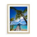 Plakat w ramie 50x70 - Tropikalne palmy nad oceanem - palmy, ocean - rama drewno