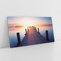 Obraz na płótnie 120x60 - Zachód słońca nad molo: Magia morza - molo, zachód słońca