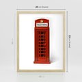 Plakat w ramie 40x50 - Ikona Londynu - Londyn, budka - rama drewno