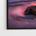 Obraz w ramie 50x50 - Zaklęty Zachód - magiczny zachód słońca, fioletowe - rama czarna