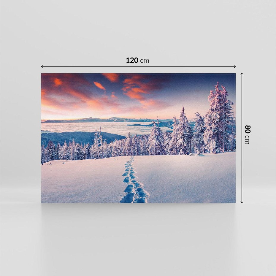 Obraz na płótnie 120x80 - Górska harmonia - zima, góry