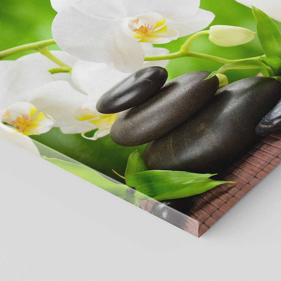 Obraz na płótnie 40x40 - Relaksacyjny SPA: masaż z kamieniami i kwiatami - SPA, masaż