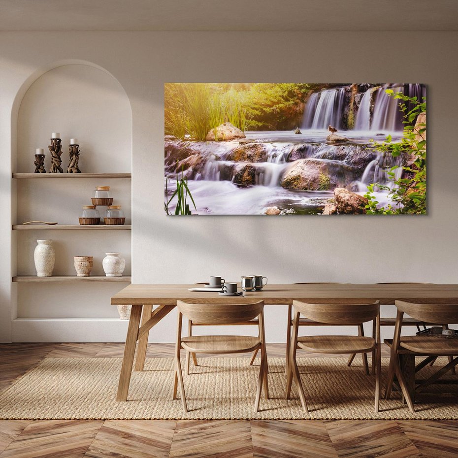 Obraz na płótnie 120x60 - Moc Natury - wodospad, rzeka