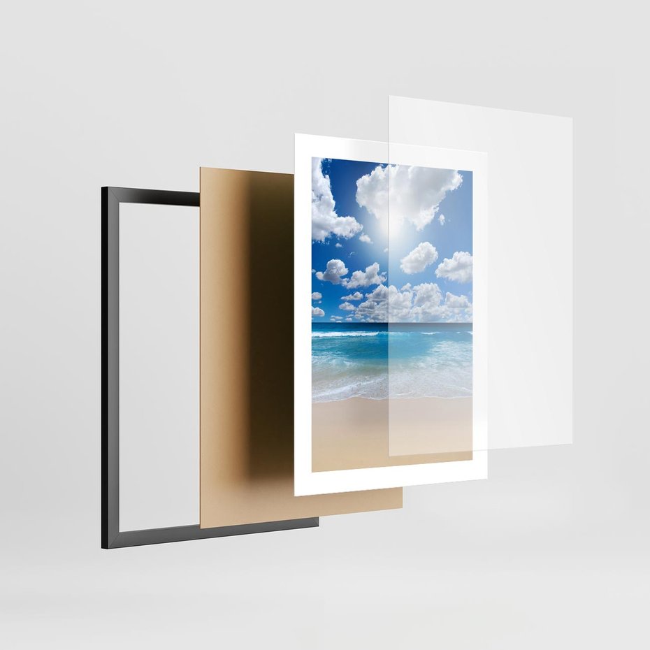 Plakat w ramie 30x40 - Wakacyjna plaża - plaża, wakacje - rama czarna