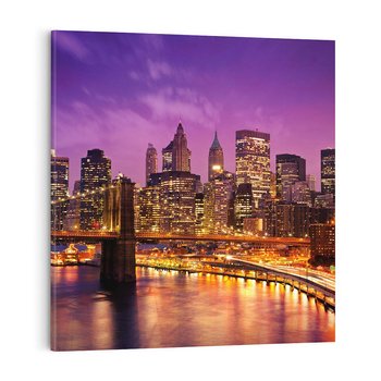 Obraz na płótnie 50x50 - Nowy Jork: miasto nieprzespanych nocy - New York, USA