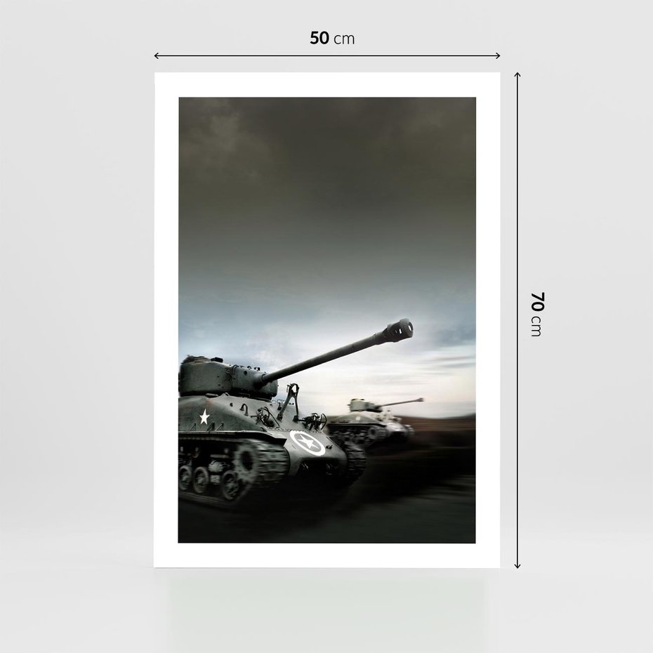 Plakat bez ramy 50x70 - Siła i determinacja: czołgi wojenne - czołgi, wojna