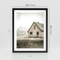Plakat w ramie 40x50 - Ciepła Atmosfera - dom, stary dom w górach - rama czarna