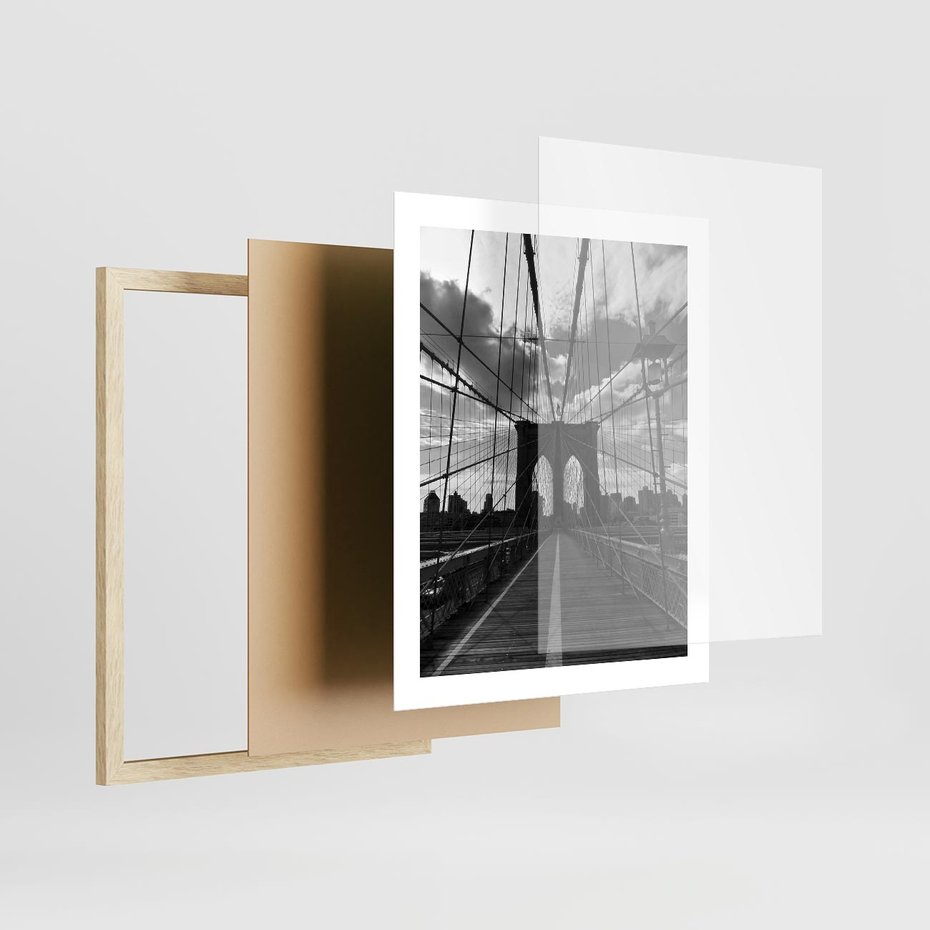 Plakat w ramie 40x50 - Most Nowoczesności - most, nowoczesny - rama drewno