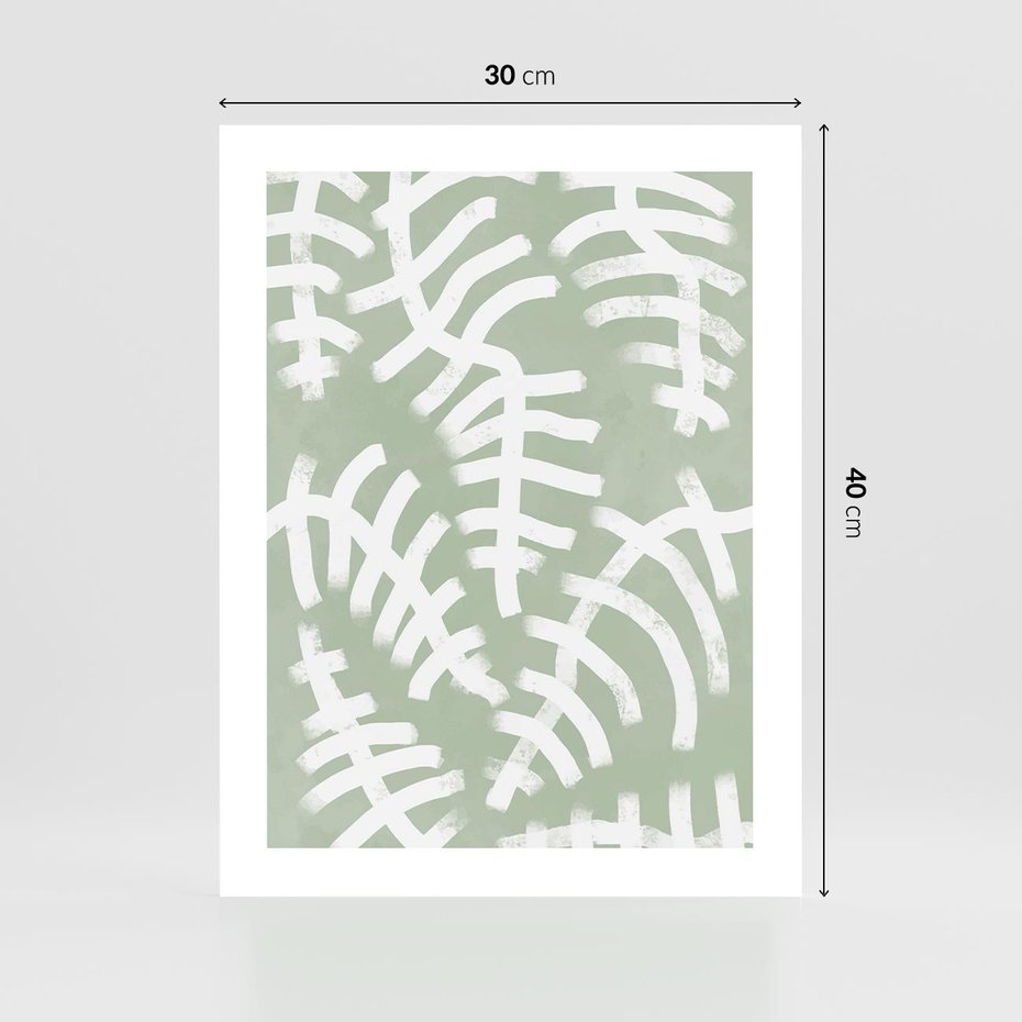 Plakat bez ramy 30x40 - Oaza Zieleni - zielona abstrakcja, zgaszona zieleń