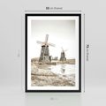Plakat w ramie 50x70 - Wiejskie Młyny: Rustykalna Fotografia - młyny, rustykalna fotografia - rama czarna