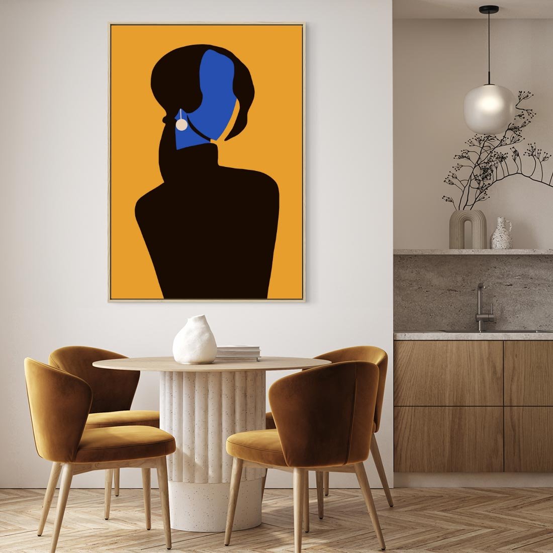 Obraz w ramie 80x120 - Transformacja Form - sztuka nowoczesna, plakat - rama drewno