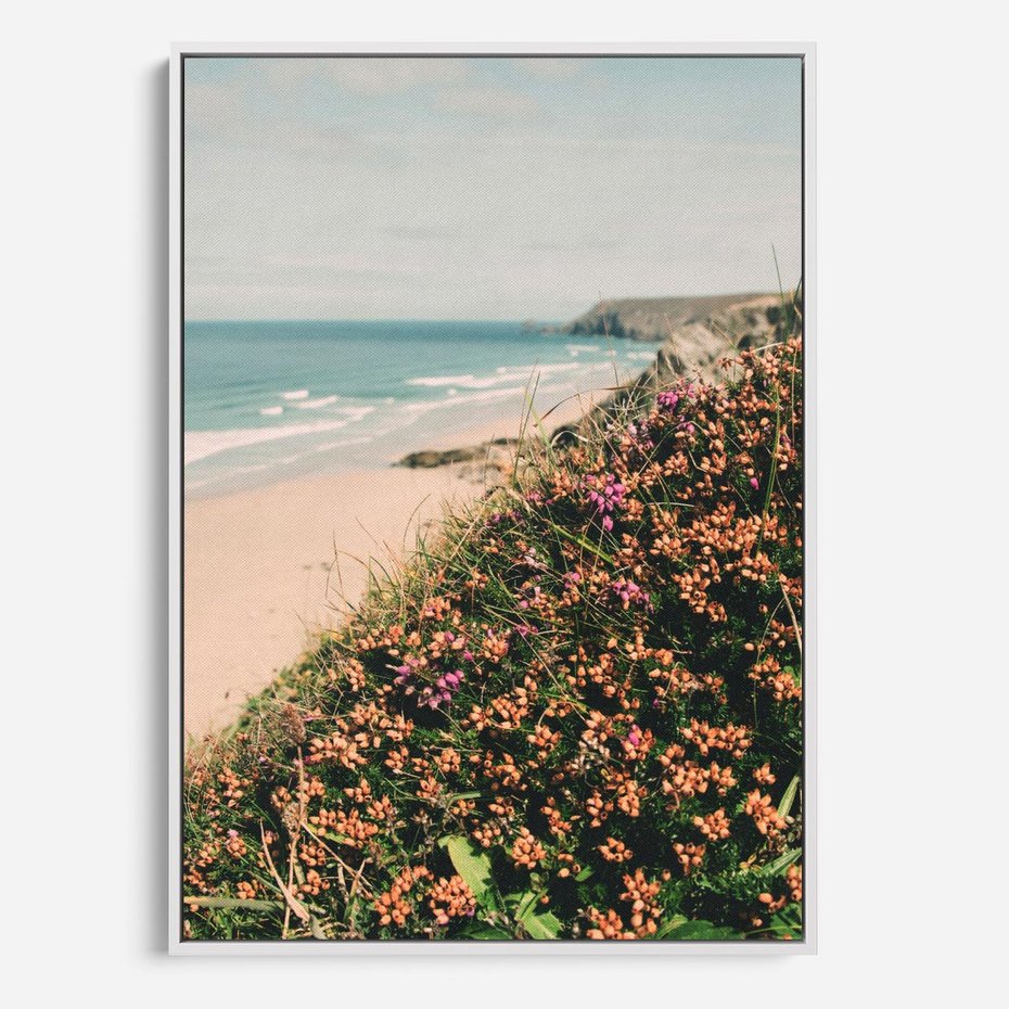 Obraz w ramie 80x120 - Perspektywa Klifu - fotografia, ocean - rama biała