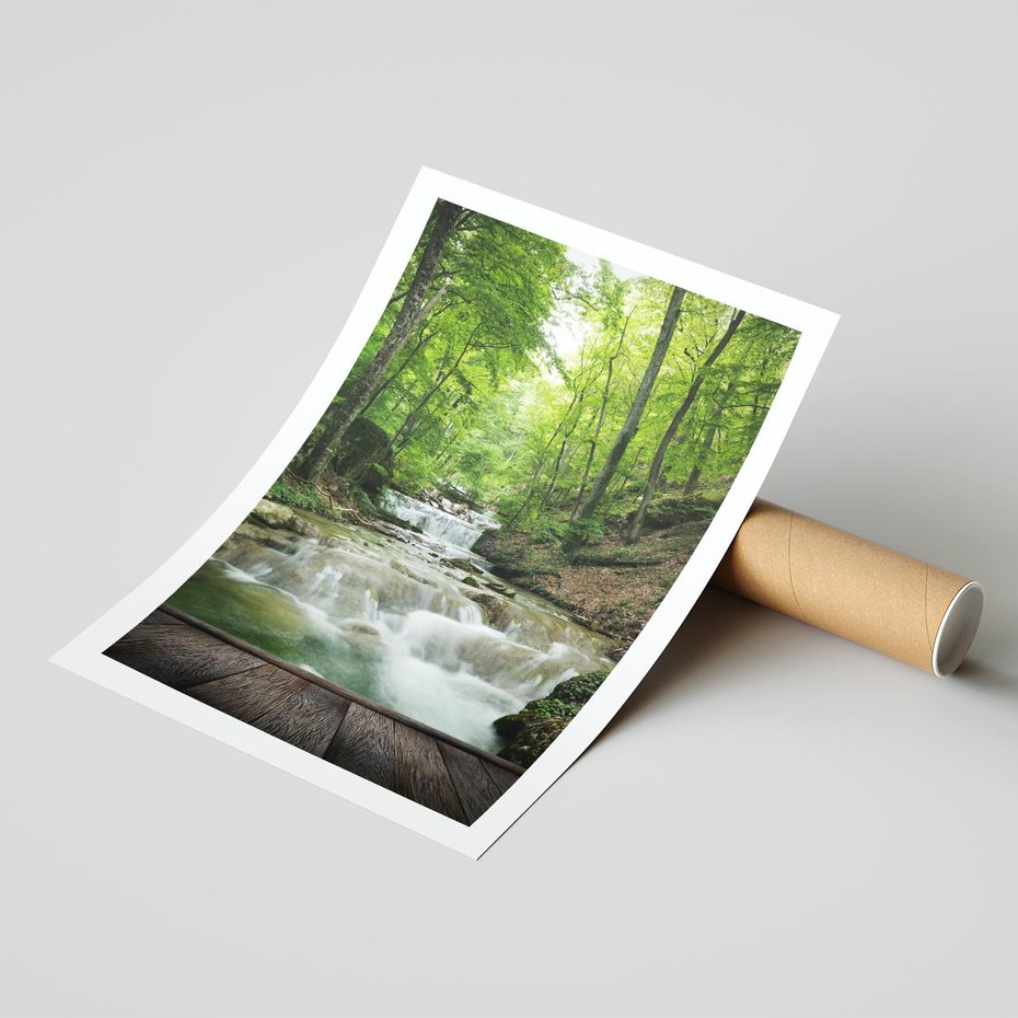 Plakat bez ramy 40x50 - Plączący się strumień - rzeka, strumień