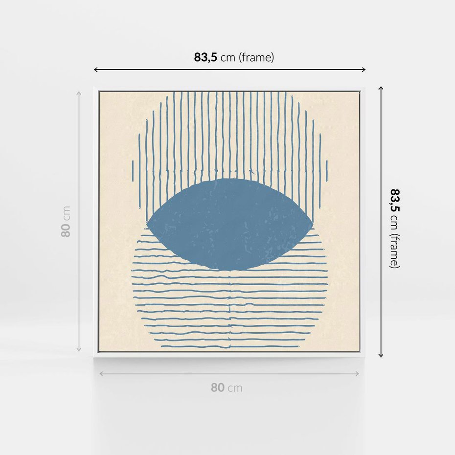 Obraz w ramie 80x80 - Wnętrza Refleksji - geometryczne kształty, koła - rama biała