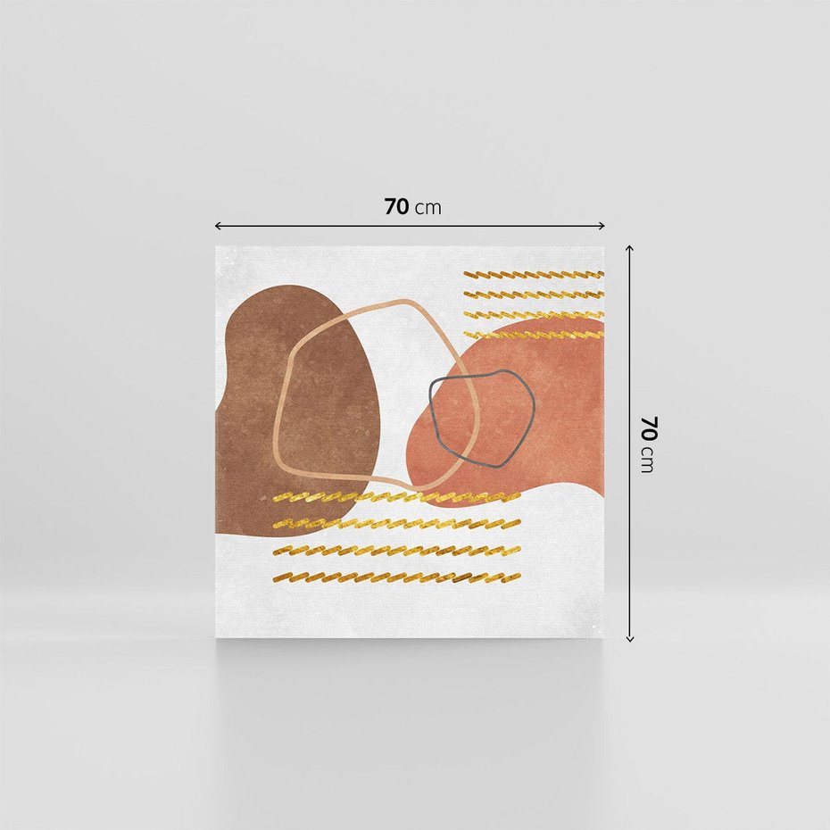 Obraz na płótnie 70x70 - Odbicie światła serca - abstrakcyjne rozlane plamy, boho styl