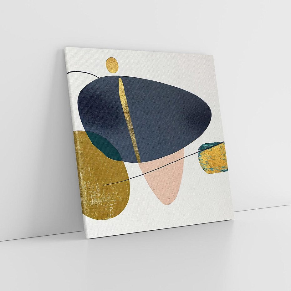 Obraz na płótnie 60x60 - Złoto Granatu - abstrakcyjne plamy koloru, złoto