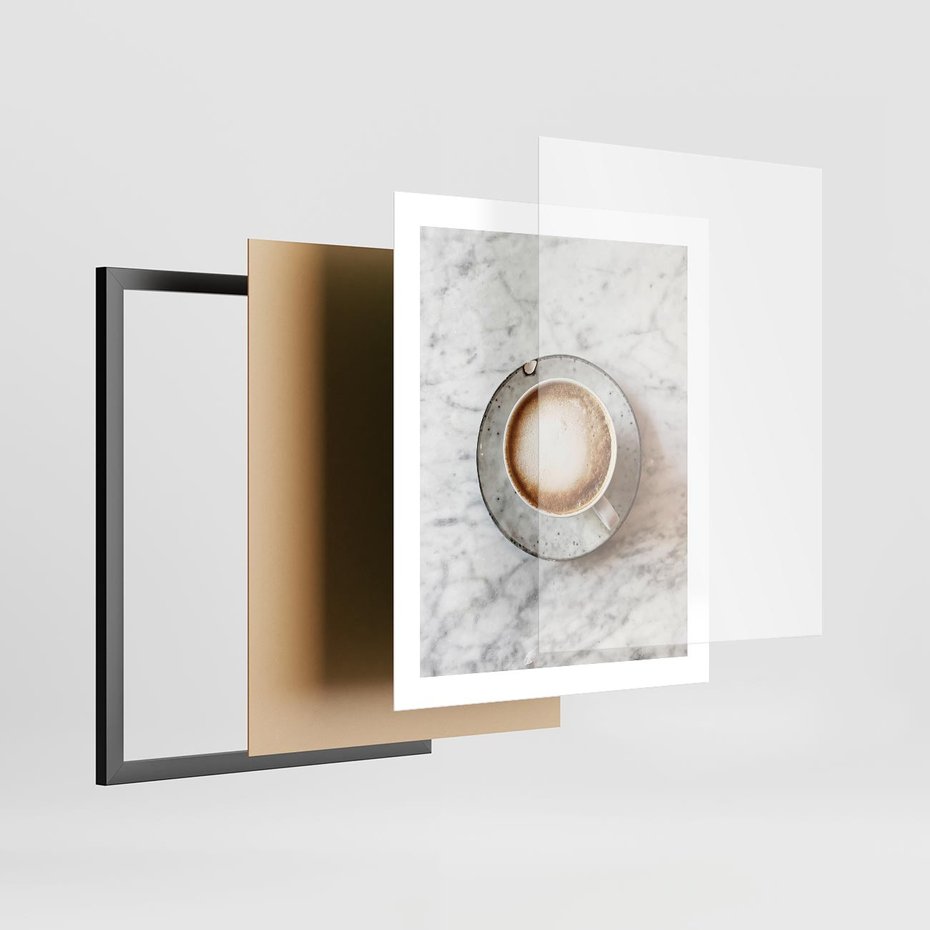 Plakat w ramie 40x50 - Kawa w Perfekcji - kawa w filiżance, cappuccino - rama czarna