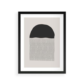 Plakat w ramie 30x40 - Wewnętrzne Widzenia - abstrakcyjna kompozycja, półkole - rama czarna