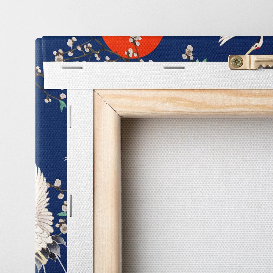 Obraz na płótnie 80x120 - Japońskie Żurawie Indygo - sztuka japońska, japonia